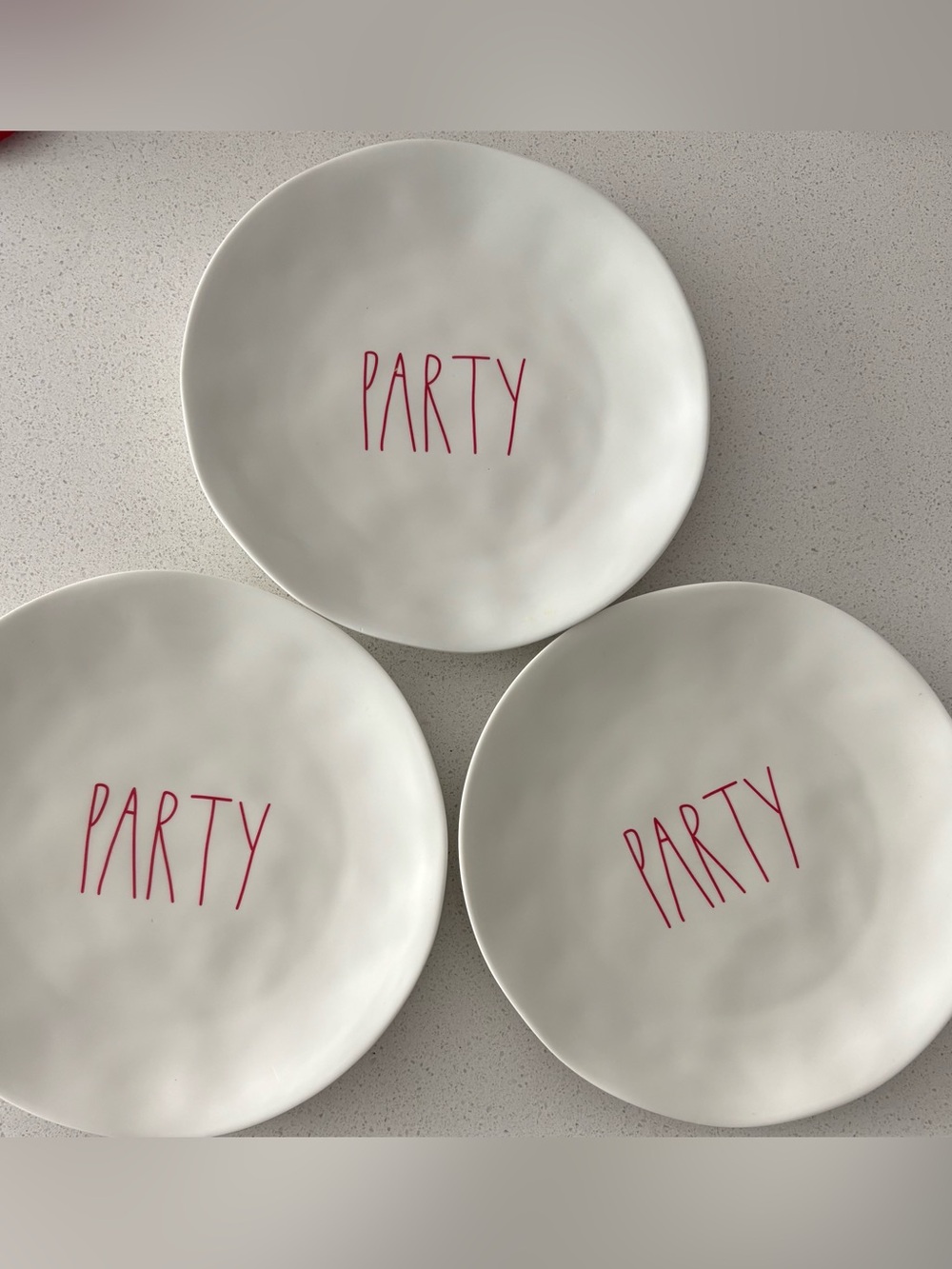 3 RAE DUNN MELAMINE DINNER PLATES